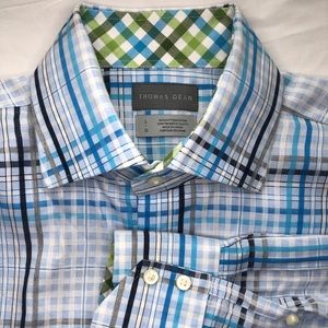 Thomas Dean Mens L Button Down striped & Stylish!